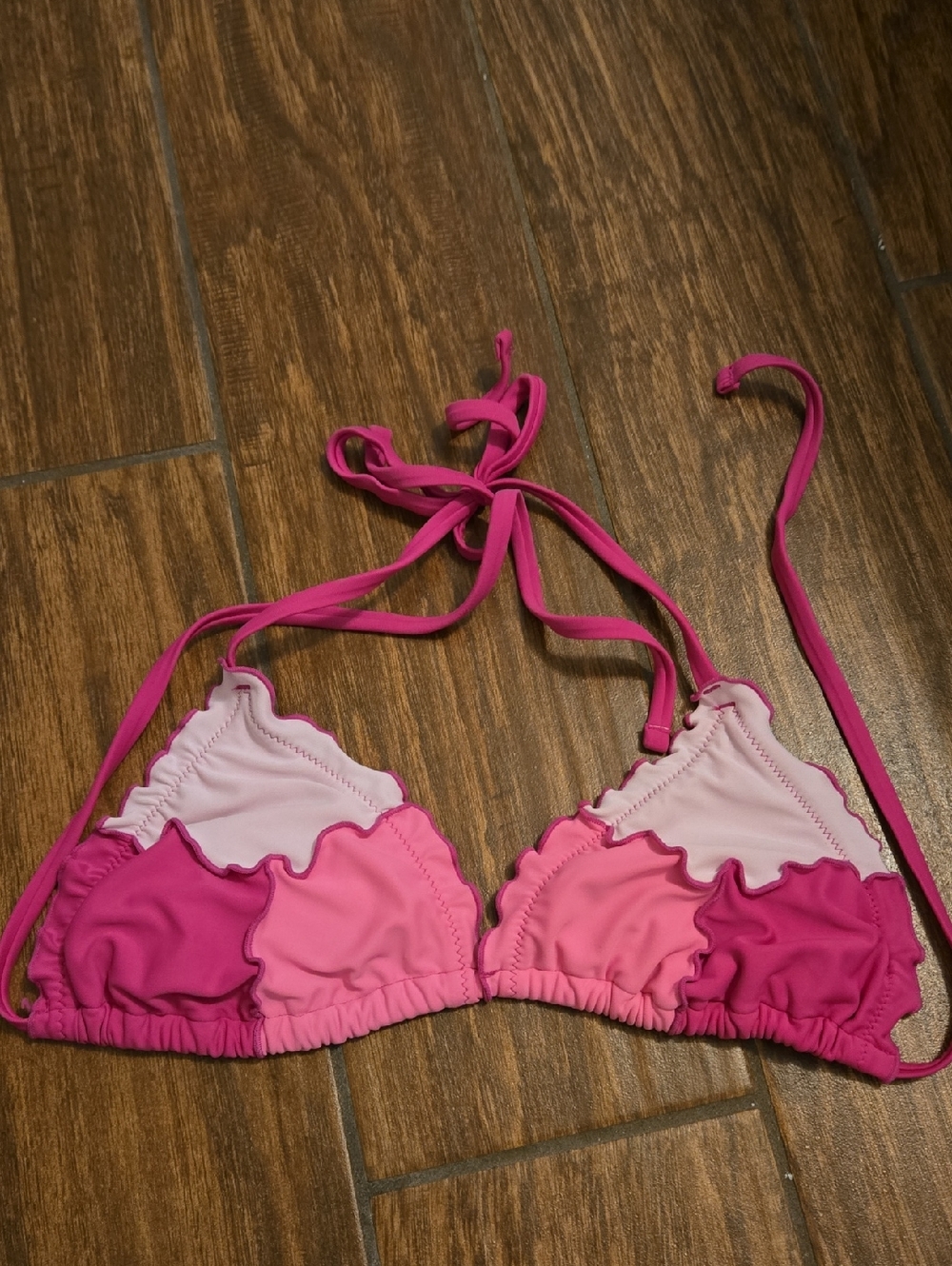 Xhilaration Pink Ruffle Triangle Bikini Top